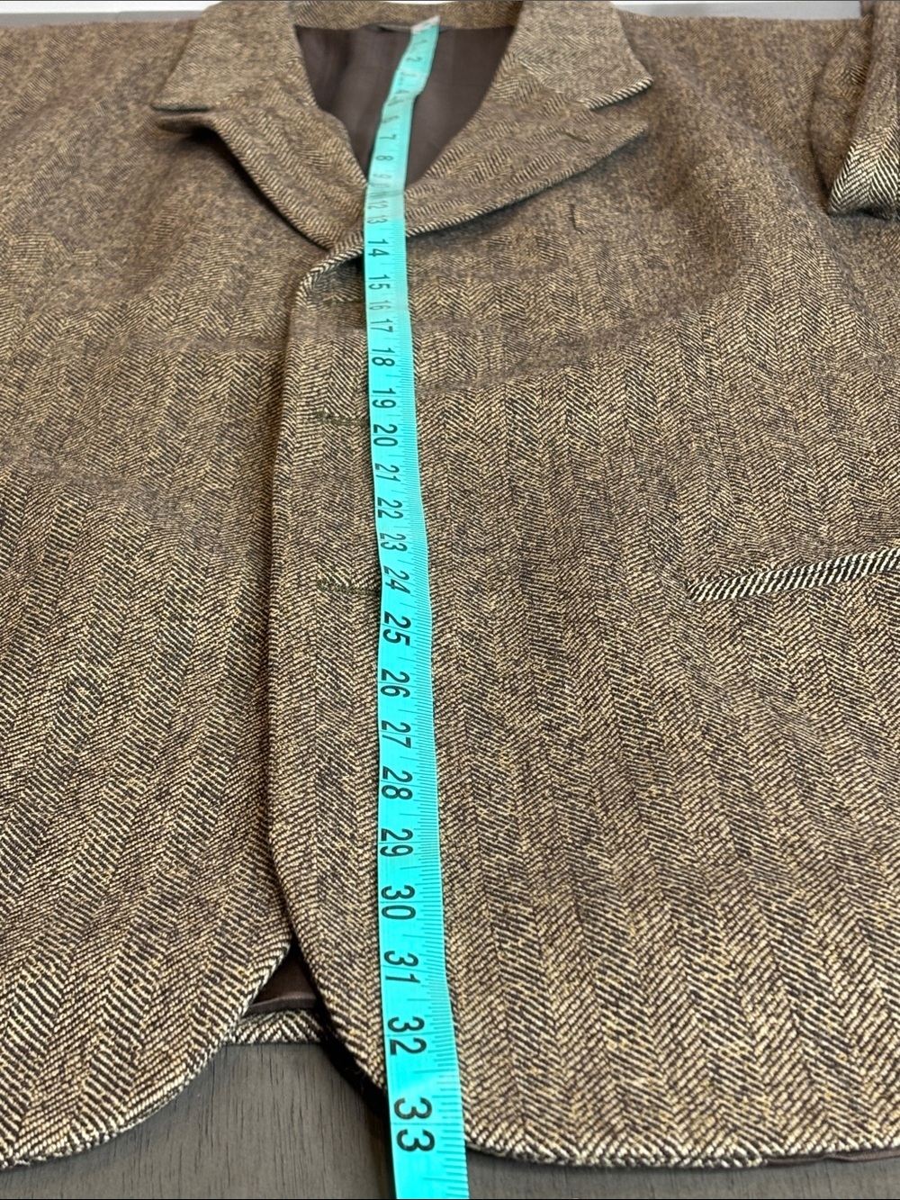 π€ Banana Republic Menβs Tweed Blazer 44R Brown Herringbone Wool Sport Coat π€ - Picture 11 of 16